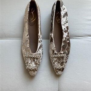 Sam Edelman Velvet Flats with Pearl Detail